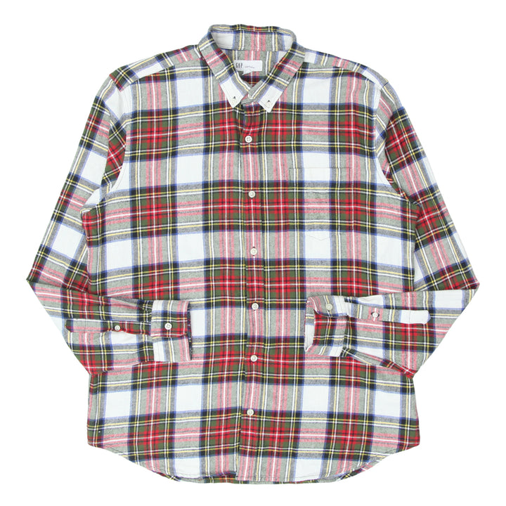 Mens GAP Standard Fit Plaid Flannel Shirt