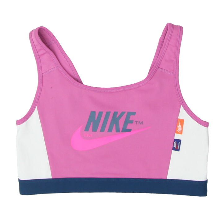 Ladies Nike Spell Out Swoosh Print Racerback Sports Bra