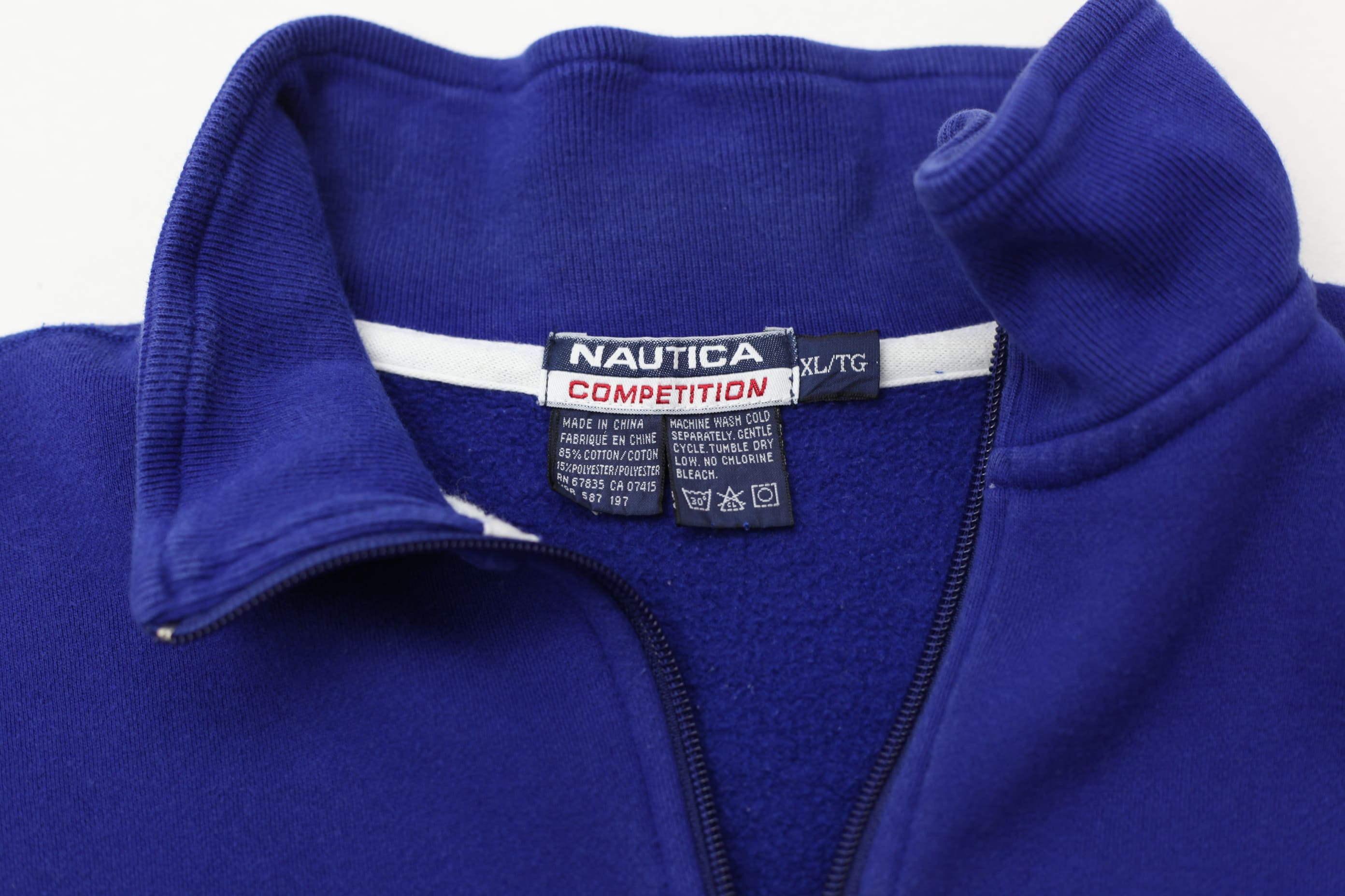 Nautica Competition Embroidered Quarter Zip Vintage Pull Over Sweatshirt Fashion Rerun Vintage