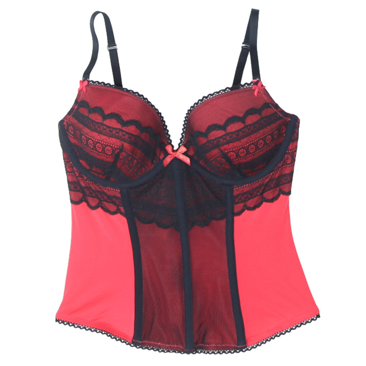 Ladies La Senza Black Lace Red Corset