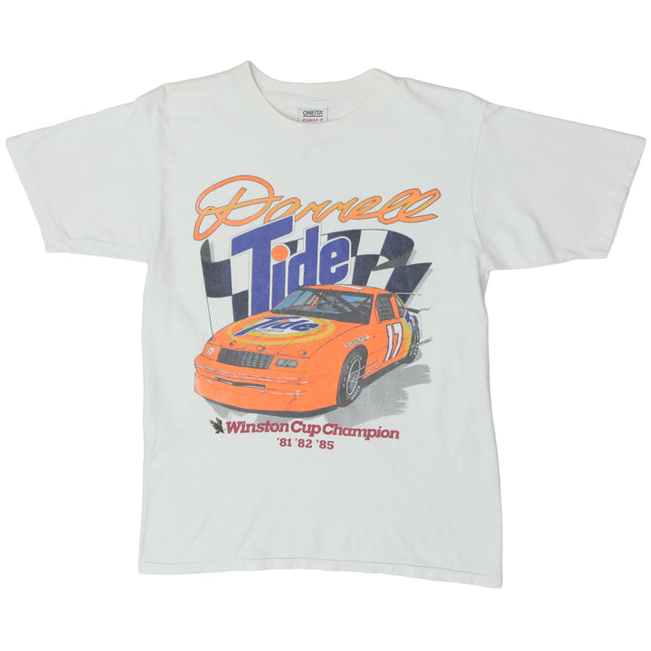 Vintage Darrell Waltrip Tide Racing T-Shirt Single Stitch White Oneita L