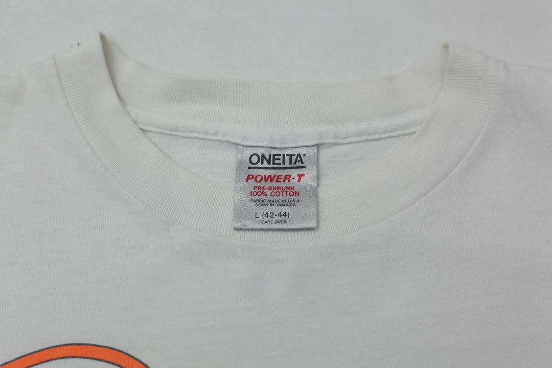 Vintage Darrell Waltrip Tide Racing T-Shirt Single Stitch White Oneita L