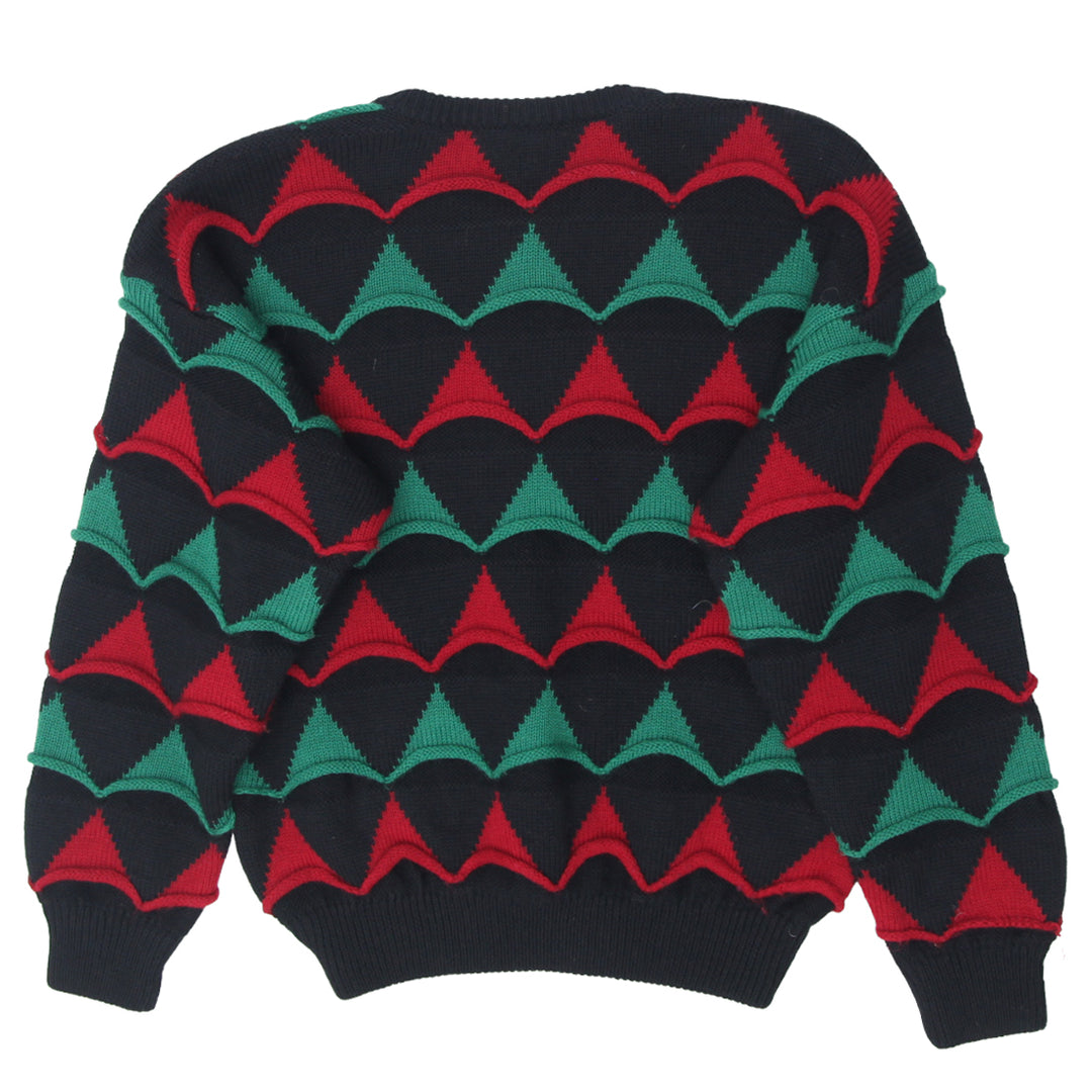 Cuggi Knitted Pattern Vintage Crewneck Sweater