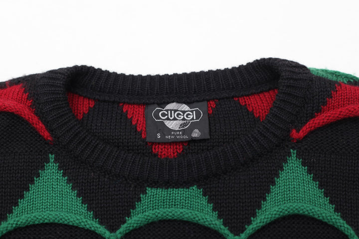 Cuggi Knitted Pattern Vintage Crewneck Sweater