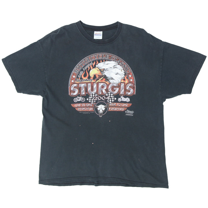 2004 Vintage Annual Legendary Sturgis 'Live To Ride Ride To Live' T-Shirt Black Hanes XL