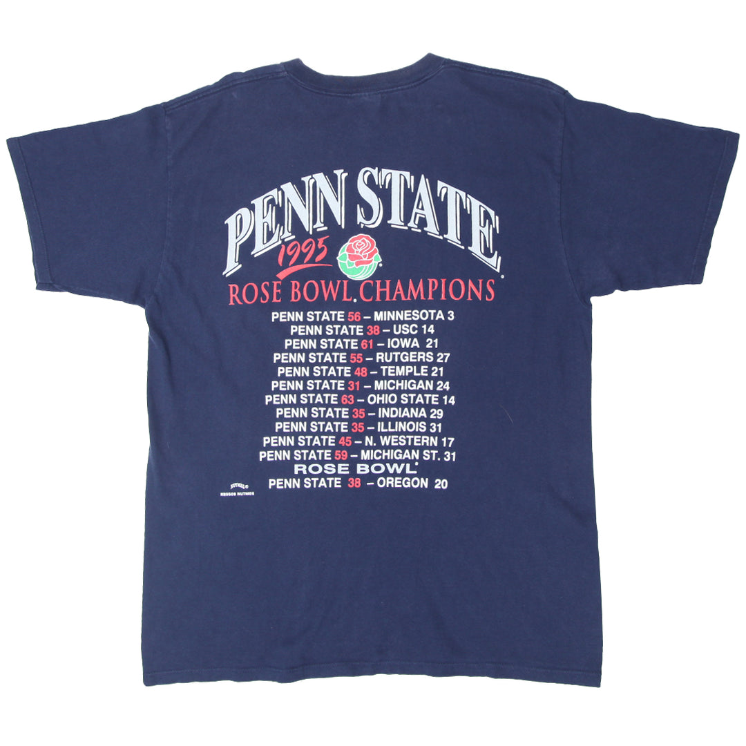1995 Vintage Penn State Rose Bowl Champion T-Shirt Made In USA Navy Blue XL
