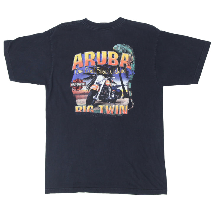 Harley Davidson Aruba One Cool Biker's Island Big Twin Mens Black T-Shirt