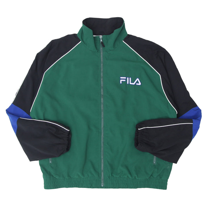 Fila Embroidered Mens Vinatage Green Full Zip Jacket