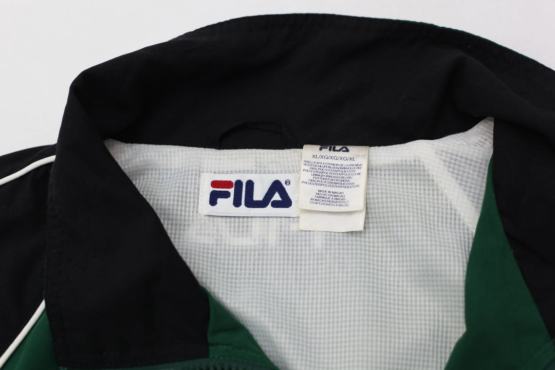 Fila Embroidered Mens Vinatage Green Full Zip Jacket