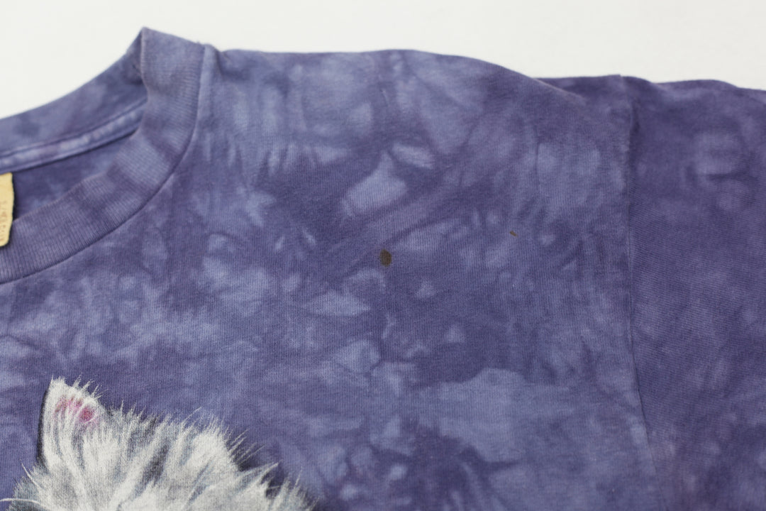 Vintage The Mountain Cat Tie-Dye T-Shirt Purple Large