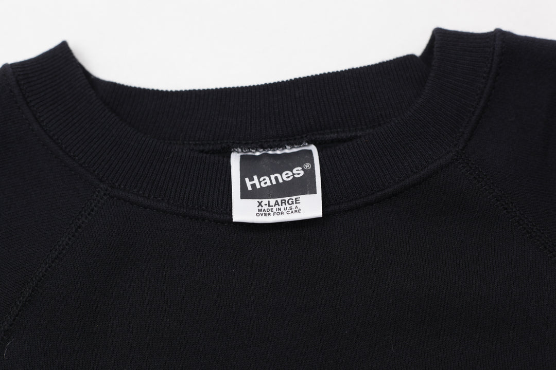 Vintage Hanes Mens Black Crewneck Sweatshirt