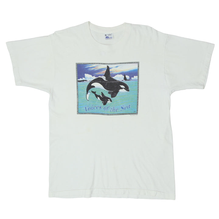 '94 Vintage Human I-Tees Dolphin Voices Of The Sea Single Stitch T-Shirt Made in USA