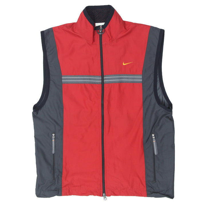 Vintage Nike Swoosh Embroidered Mens Lightweight Red Vest Jacket