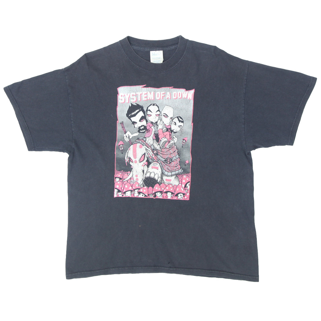Vintage System Of A Down Band T-Shirt Black M&O Knits XL