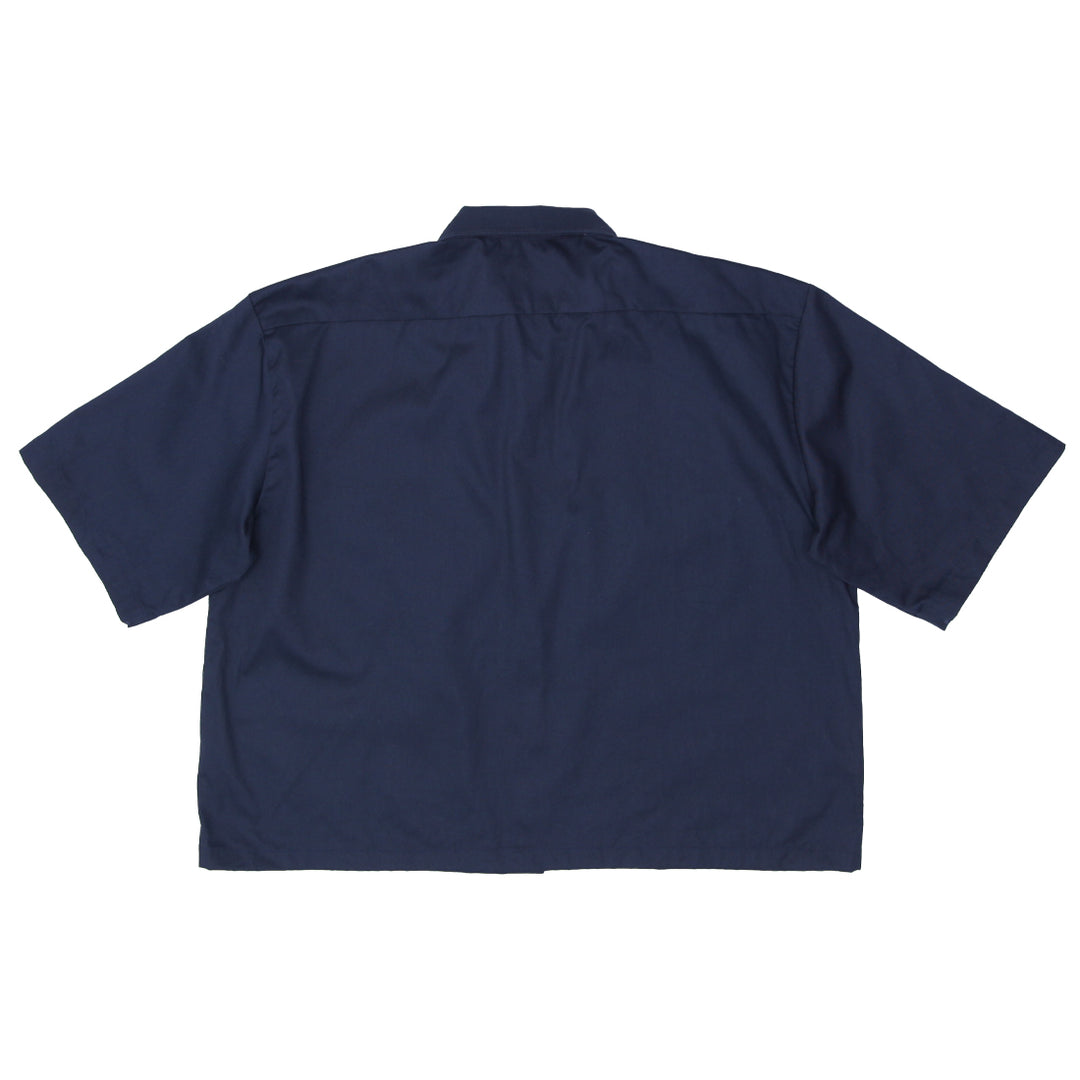 Mens Dickies Customized Crop Work Shirt Navy Blue