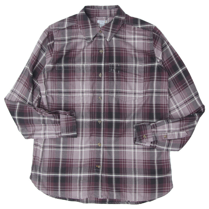 Ladies Carhartt Plaid Long Sleeve Shirt Blouse