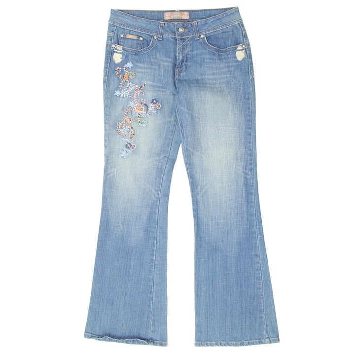 Y2K Hand Embroidered Bootleg Candie's Jeans