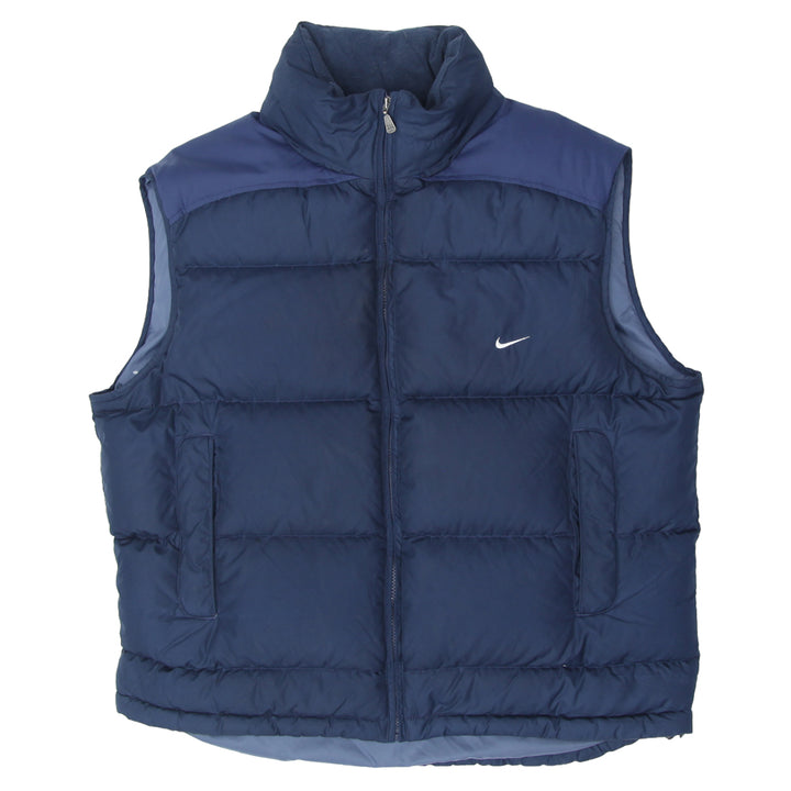 Vintage Nike Early 2000's Swoosh Embroidered Full Zip Puffer Vest