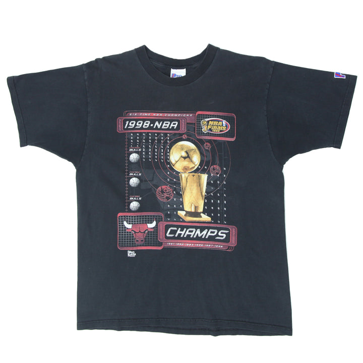 1998 Vintage Chicago Bulls NBA Finals Champion T-Shirt Made In USA Black L