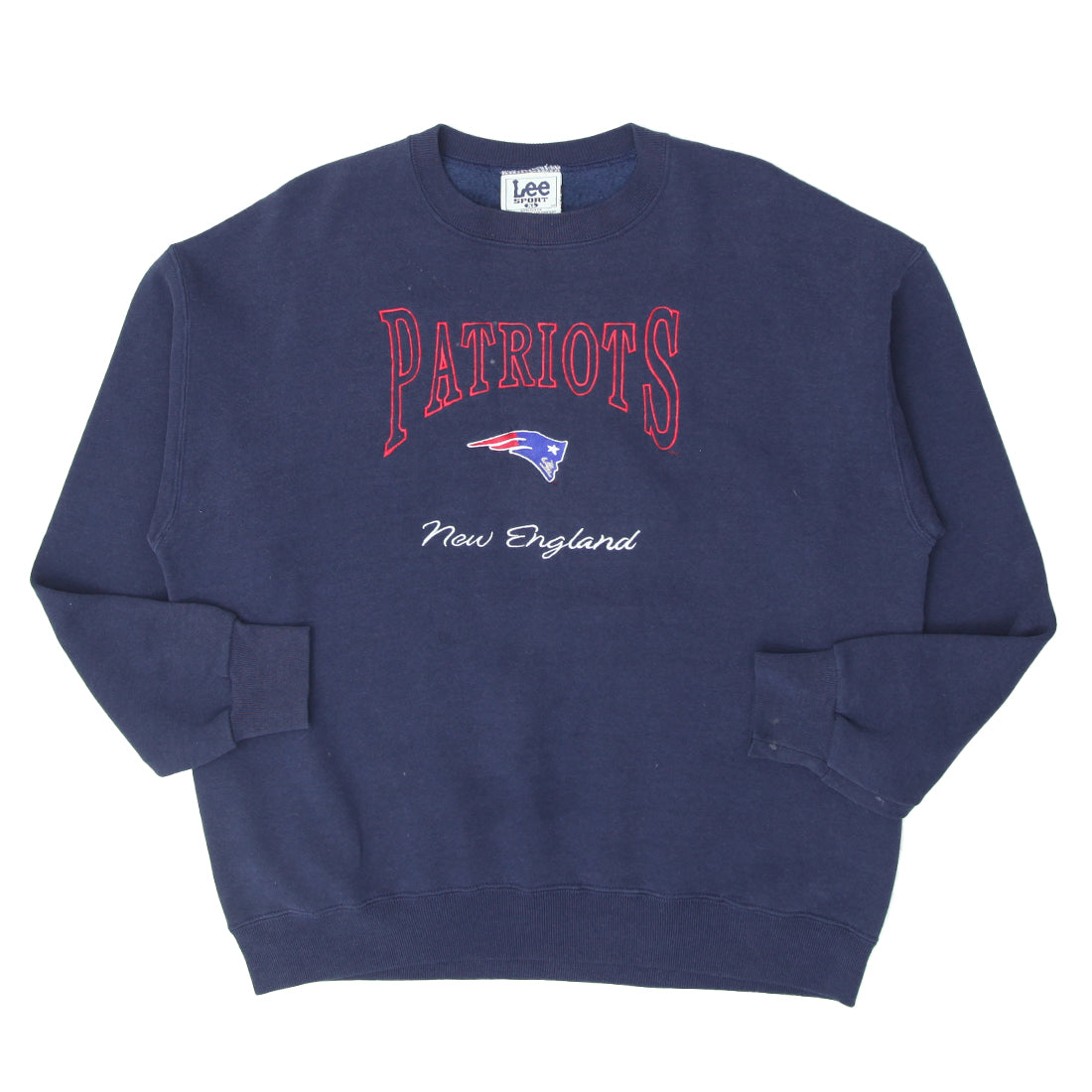 Vintage Lee Sport New England Patriots Embroidered Crewneck Sweatshirt Made In USA