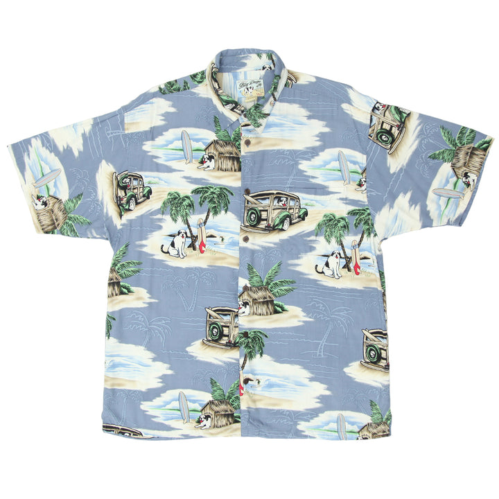 Mens Big Dogs Island Surf Hawaiian Shirt