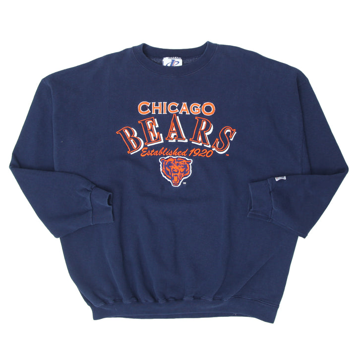 Vintage Logo Athletic Chicago Bears Embroidered Crewneck Sweatshirt Made In USA