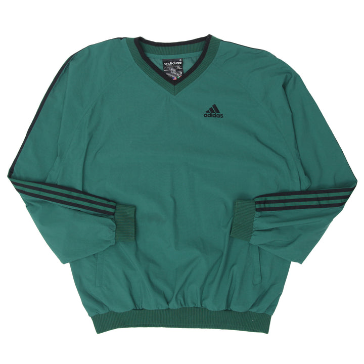 Vintage Adidas Logo Embroidered V-Neck Windbreaker Pullover