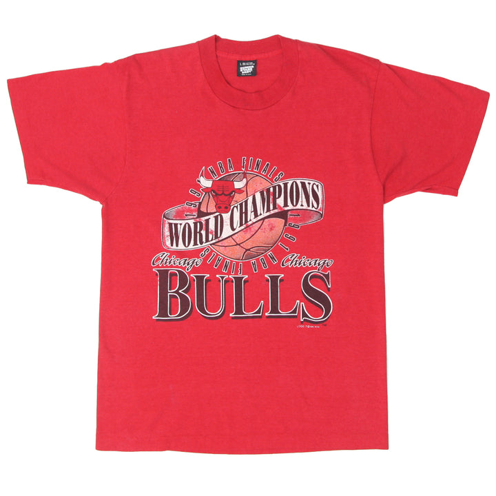 1991 Vintage Chicago Bulls NBA World Champion T-Shirt S.Stitch Made In USA Red L