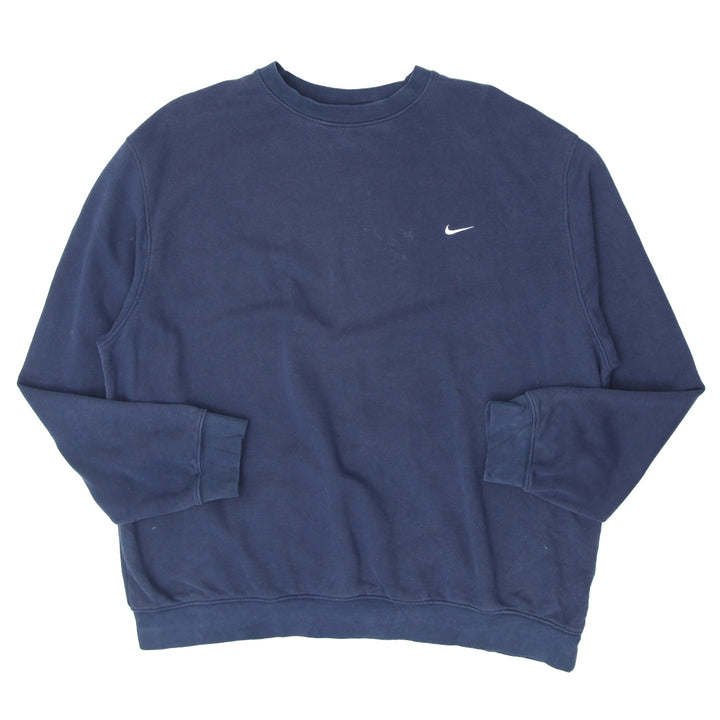 Vintage Nike Swoosh Embroidered Navy  Crewneck Sweatshirt