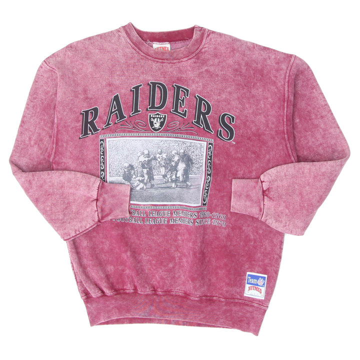 Vintage Nutmeg Mills Las Vegas Raiders AFL/NFL Washed Sweatshirt Made in USA