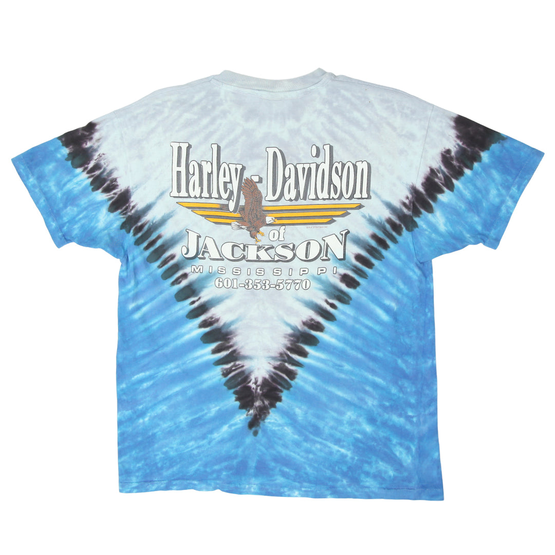 1992 Vintage Harley Davidson of Jackson Mississippi Tie Dye T-Shirt S.Stitch Made In USA
