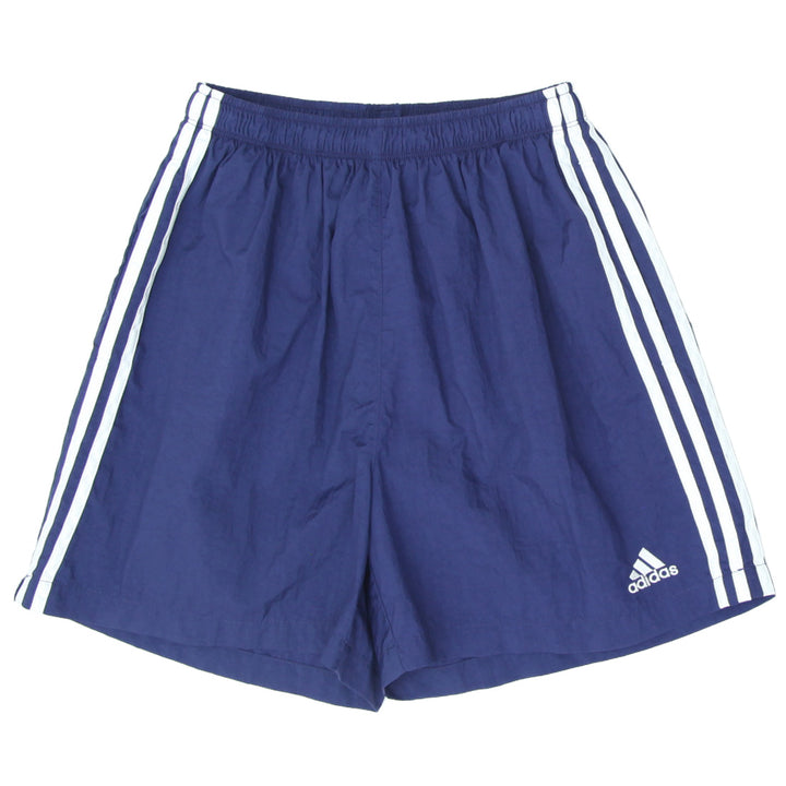 Mens Adidas Logo Embroidered White Stripe Navy Nylon Shorts