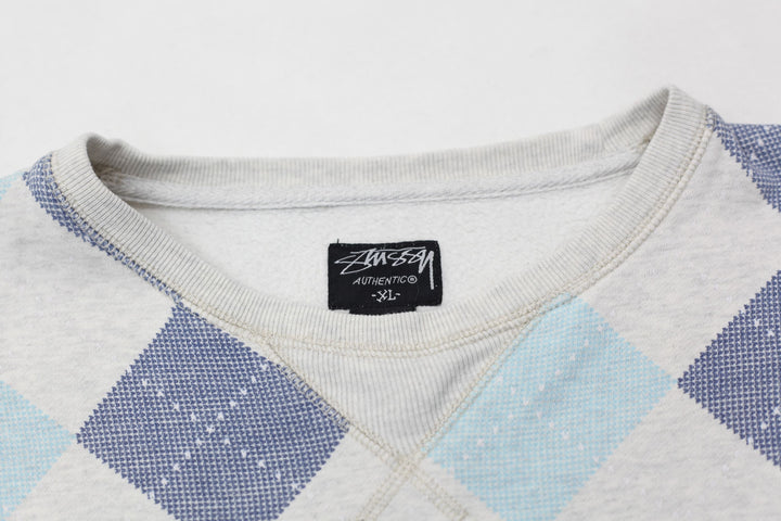 Vintage Stussy Argyle Crewneck Sweatshirt