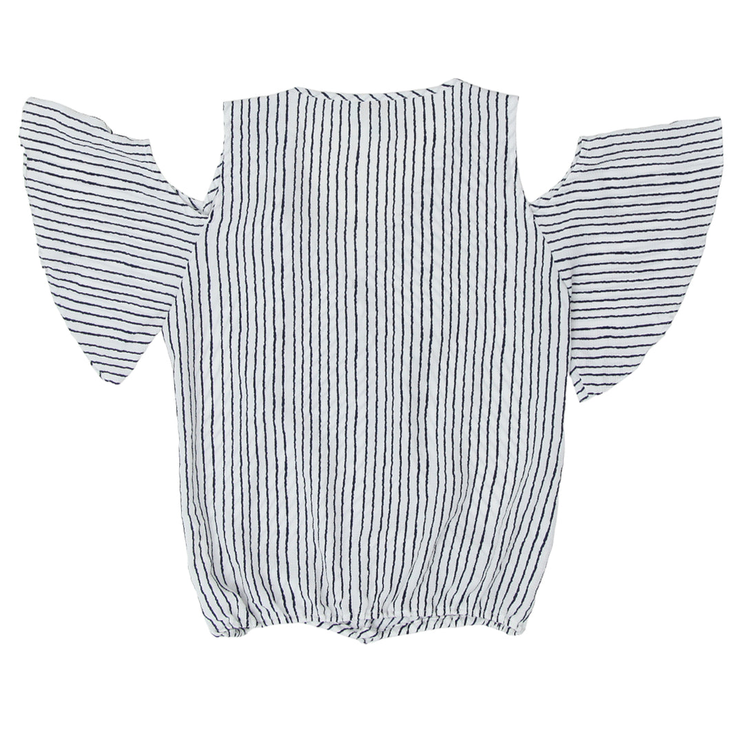 Ladies Veronica M. Stripe Cold Shoulder Top