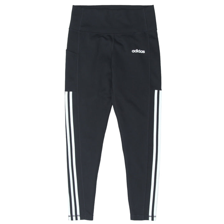 Ladies Adidas Stripes Black Capri Workout Pants