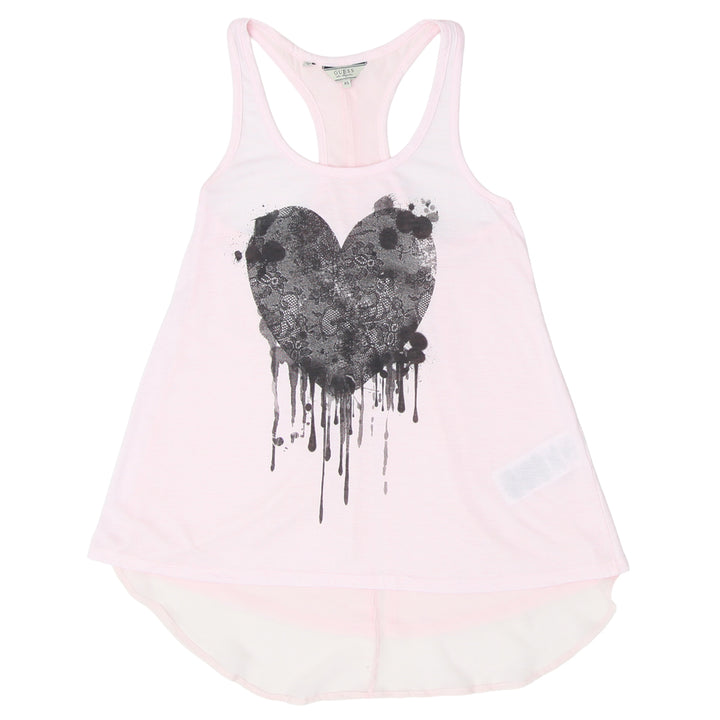 Ladies Guess Heart Print Racerback Tank Top