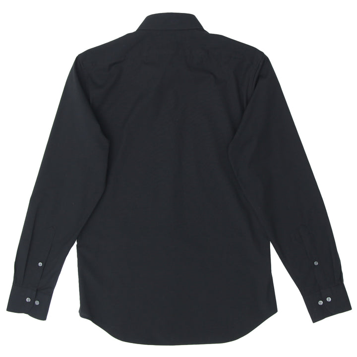 Mens UniQlo Slim Fit Long Sleeve Black Shirt