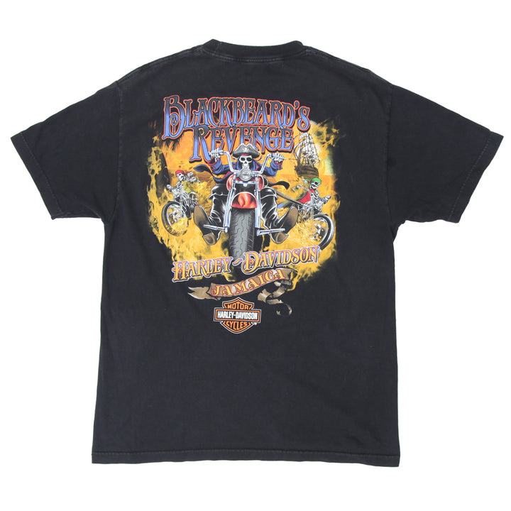 Vintage Harley Davidson Blackbeards Revenge Jamaica T-Shirt Black Large
