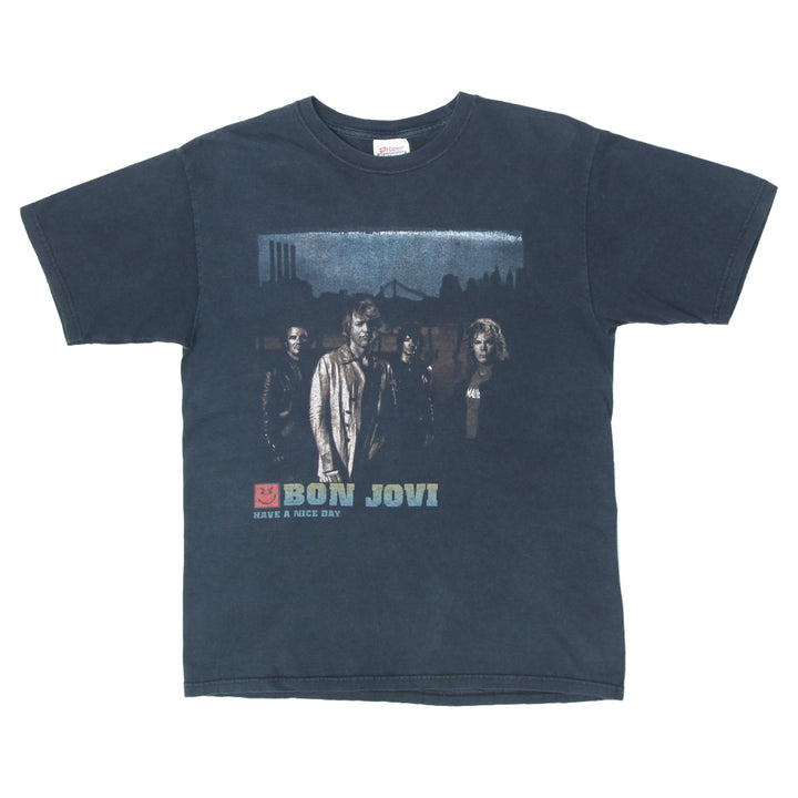 Mens Bon Jovi Have A Nice Day Tour T-Shirt Black Hanes Medium