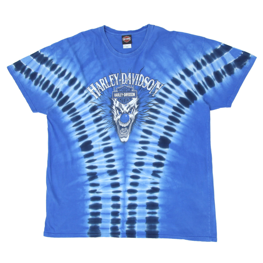 Vintage Harley Davidson Sales Co Cleveland Ohio Tie Dyed T-Shirt Blue XXL