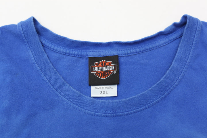 Vintage Harley Davidson Sales Co Cleveland Ohio Tie Dyed T-Shirt Blue XXL