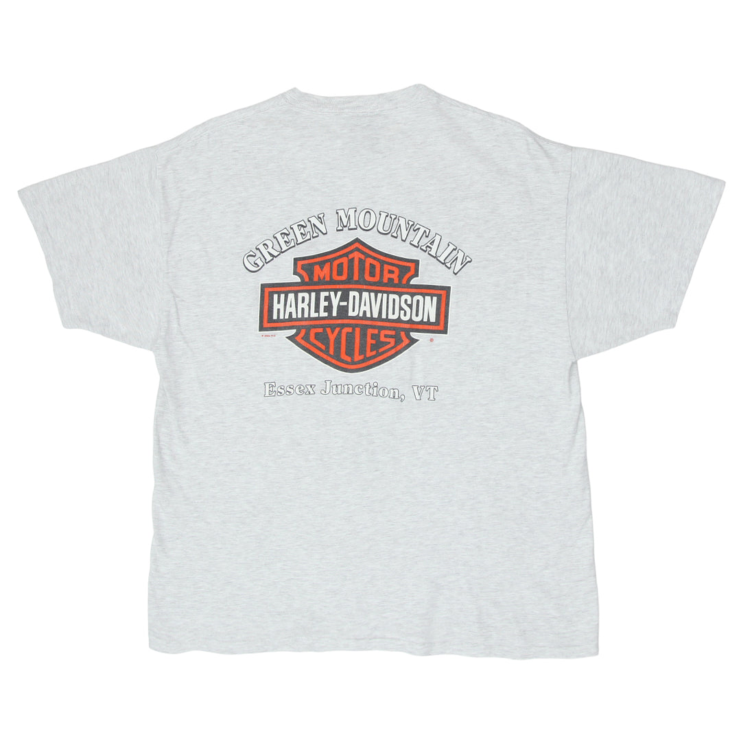 Vintage Harley Davidson Green Mountain Pocket T-Shirt Made in USA Gray XL