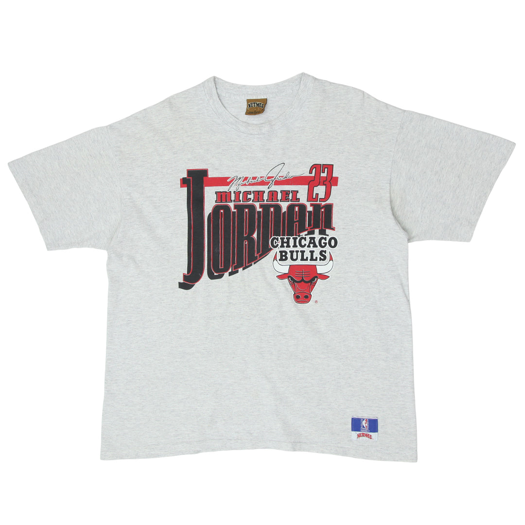 Vintage Michael Jordan # 23 Chicago Bulls T-Shirt Single Stitch Made in USA Gray XL