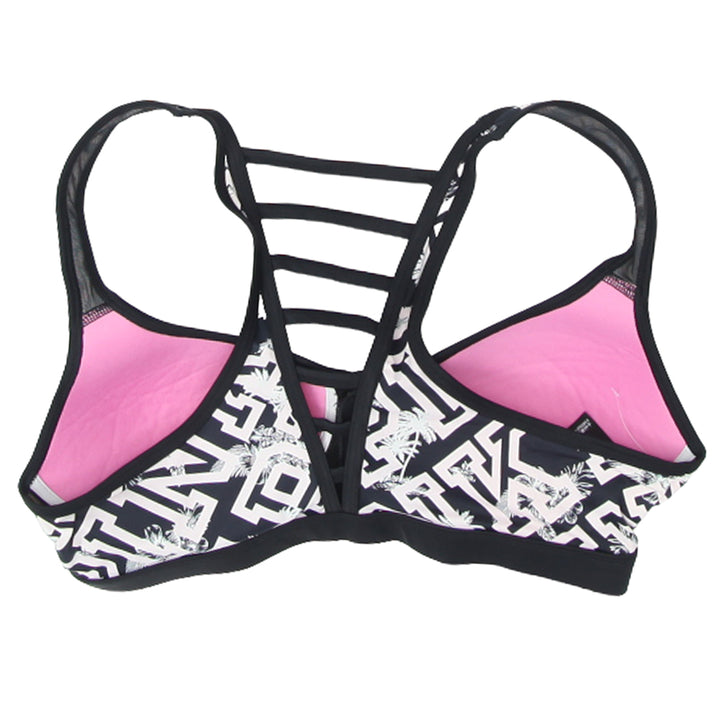 Ladies PINK Front Zip Padded Sports Bra