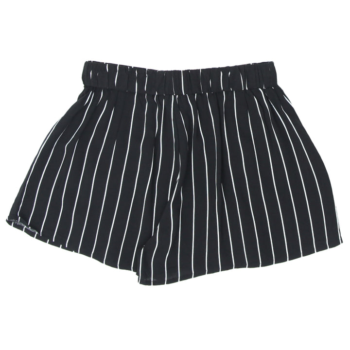 Ladies Revamped Black & White Stripe Shorts