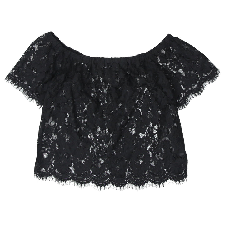 Ladies Bebe Black Lace Top