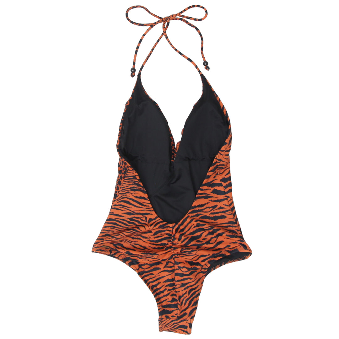 Ladies Victoria's Secret Tiger Print One Piece Halter Bodysuit