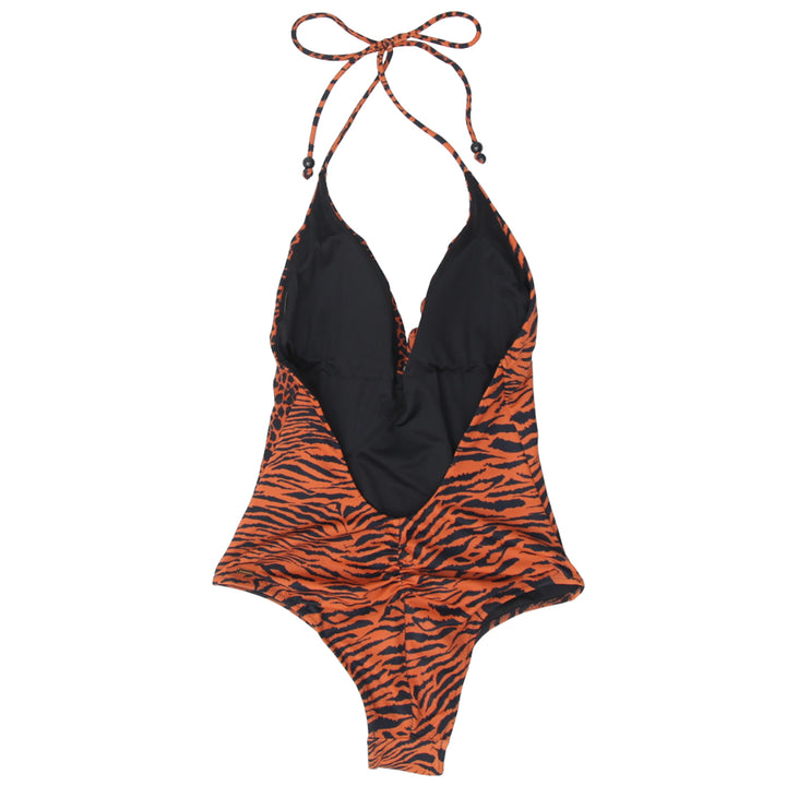 Ladies Victoria's Secret Tiger Print One Piece Halter Bodysuit