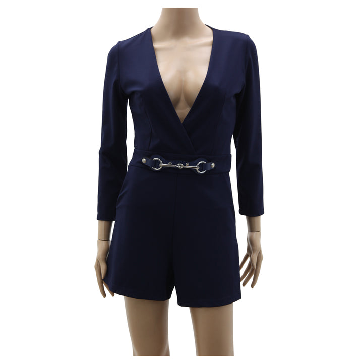 Ladies Rinascimento Long Sleeve Overlap Neck Rompers