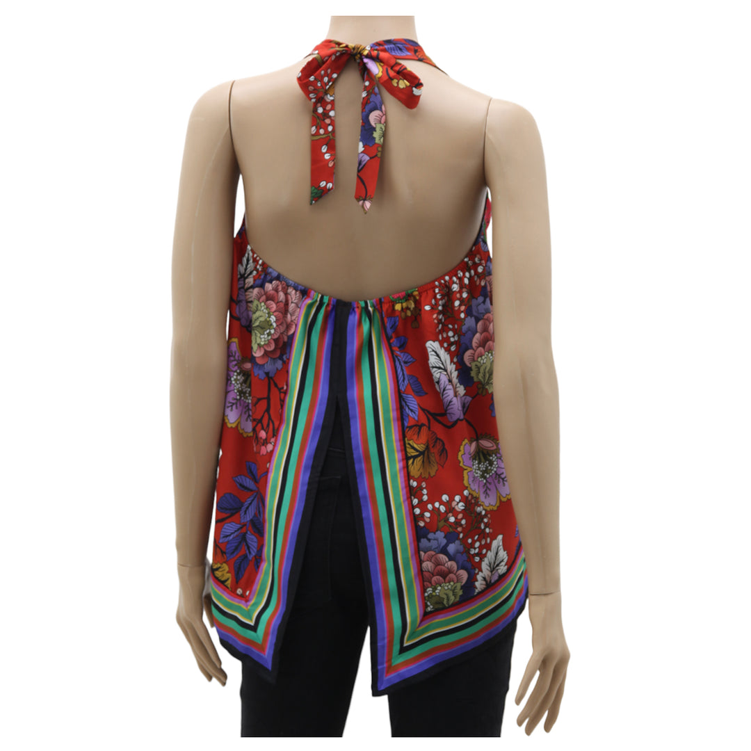 Ladies Express Floral Halter Scarf Top